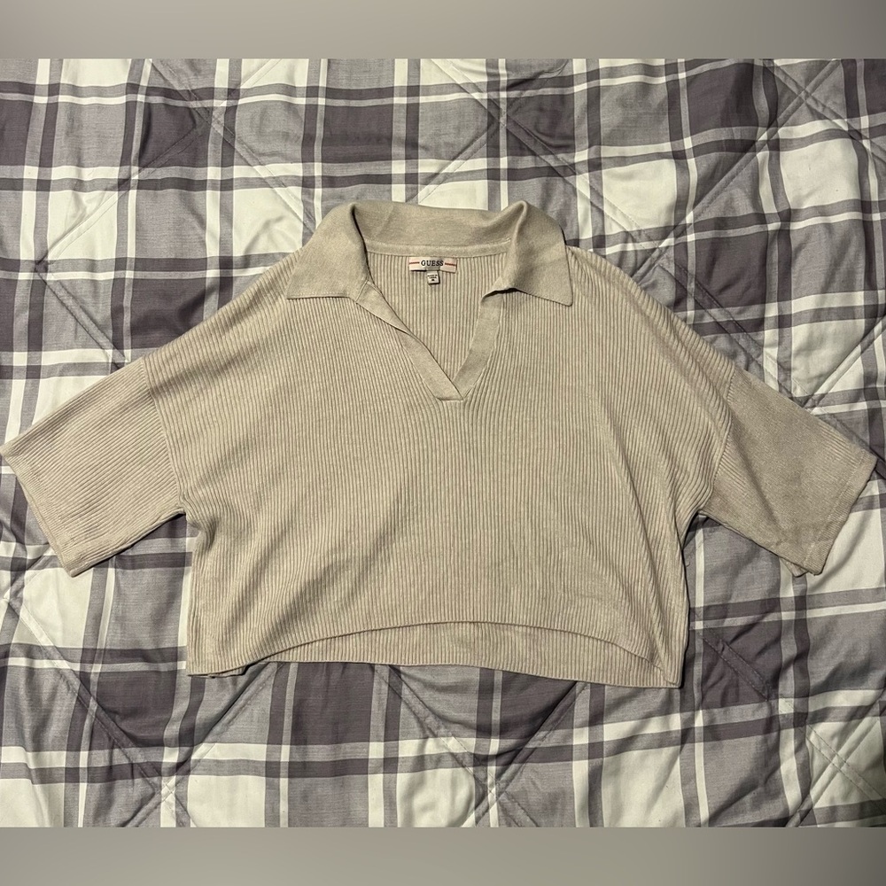 GUESS
Charli Cropped Oversized Polo Sweater